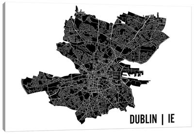 Dublin Map Canvas Art Print - Dublin