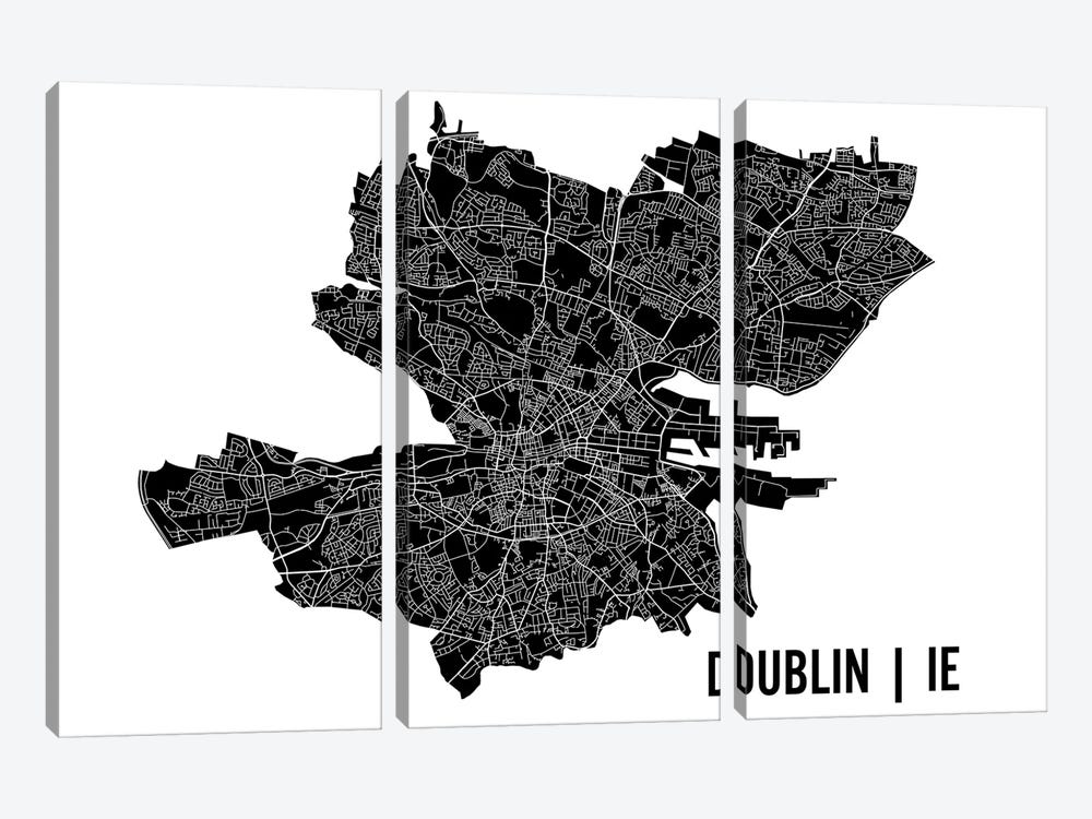 Dublin Map by Mr. City Printing 3-piece Art Print
