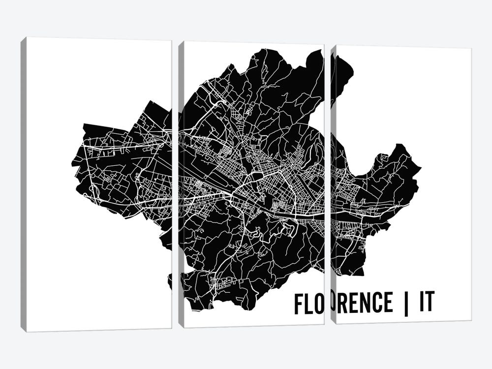 Florence Map 3-piece Canvas Artwork