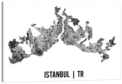 Istanbul Map Canvas Art Print - Turkey Art