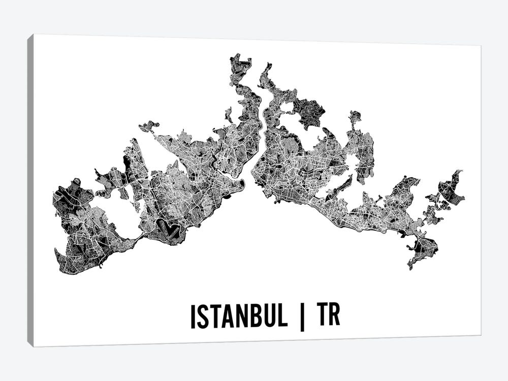 Istanbul Map by Mr. City Printing 1-piece Art Print