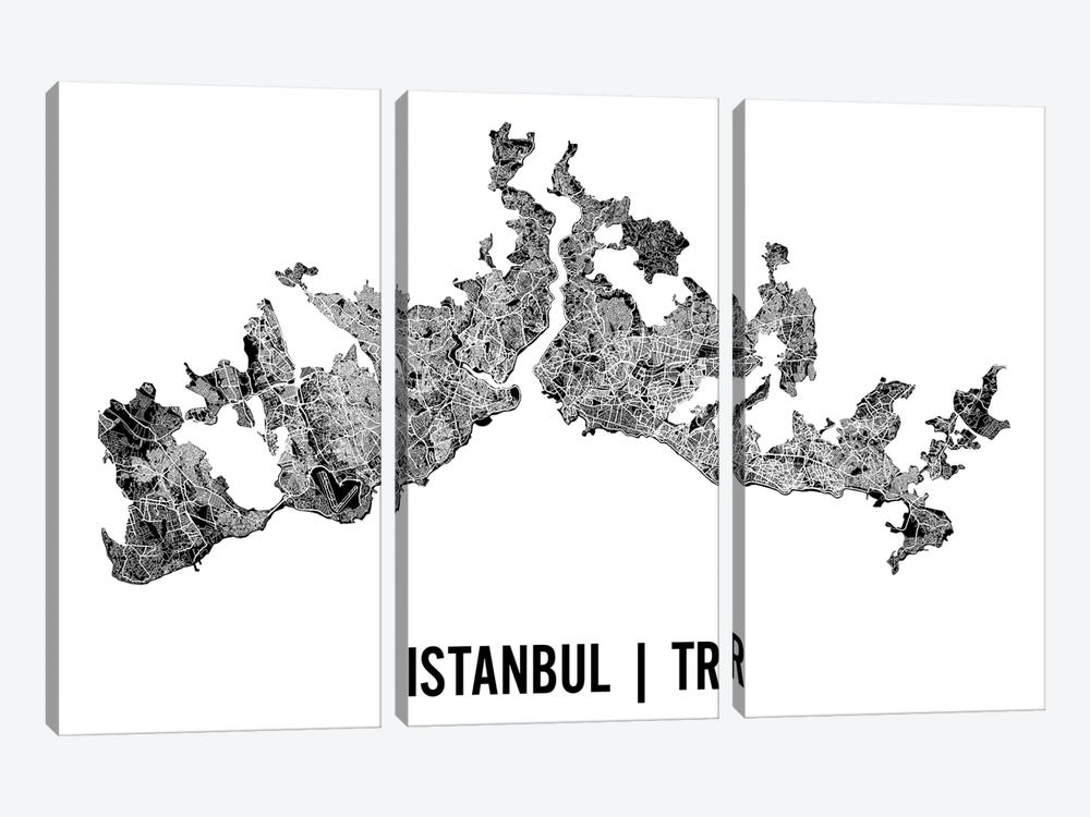 Istanbul Map by Mr. City Printing 3-piece Art Print