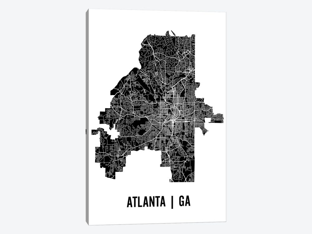 Atlanta Map by Mr. City Printing 1-piece Canvas Art