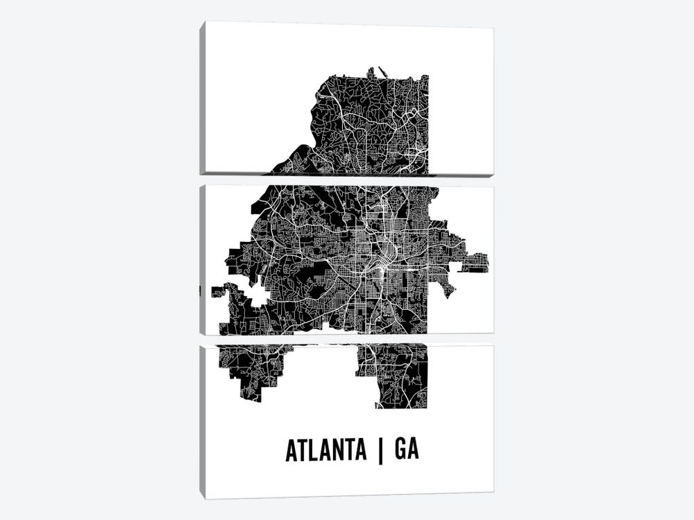 Atlanta Map by Mr. City Printing 3-piece Canvas Art