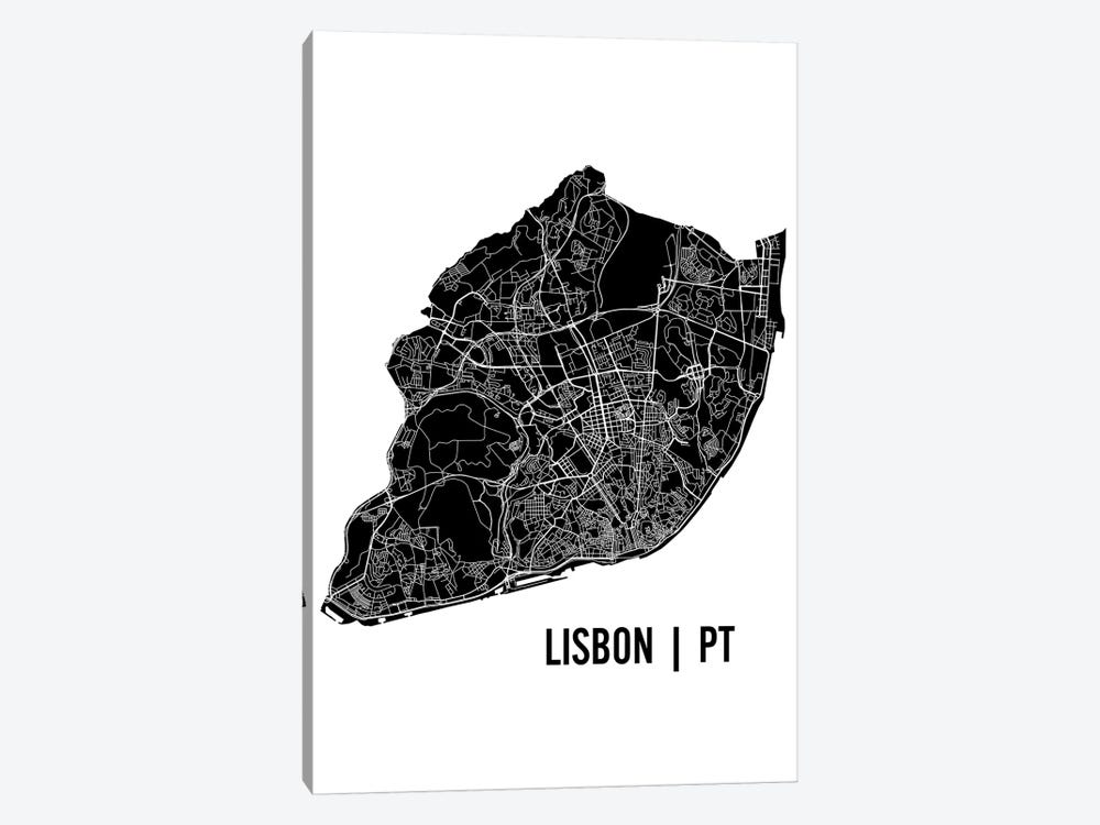 Lisbon Map by Mr. City Printing 1-piece Art Print