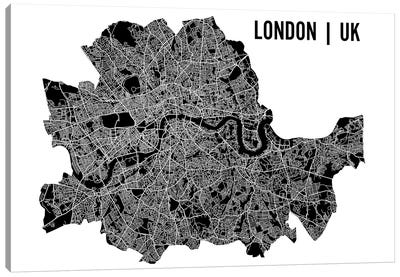 London Map Canvas Art Print - United Kingdom Art