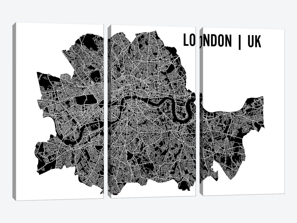London Map 3-piece Canvas Art