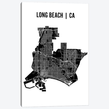 Long Beach Map Canvas Print #MCP32} by Mr. City Printing Canvas Print