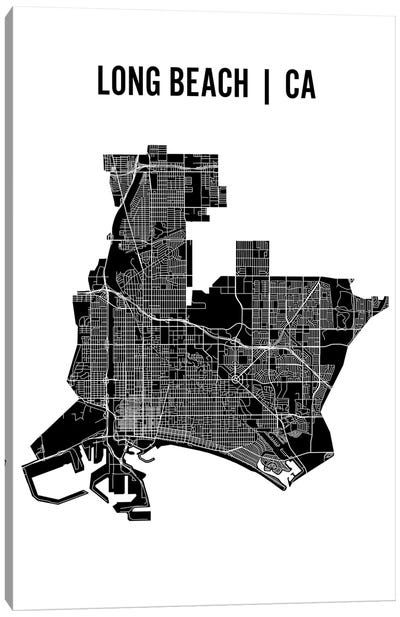 Long Beach Map Canvas Art Print - Mr. City Printing