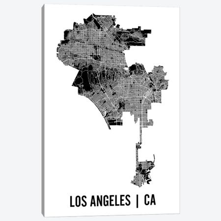 Los Angeles Map Canvas Print #MCP33} by Mr. City Printing Canvas Art Print