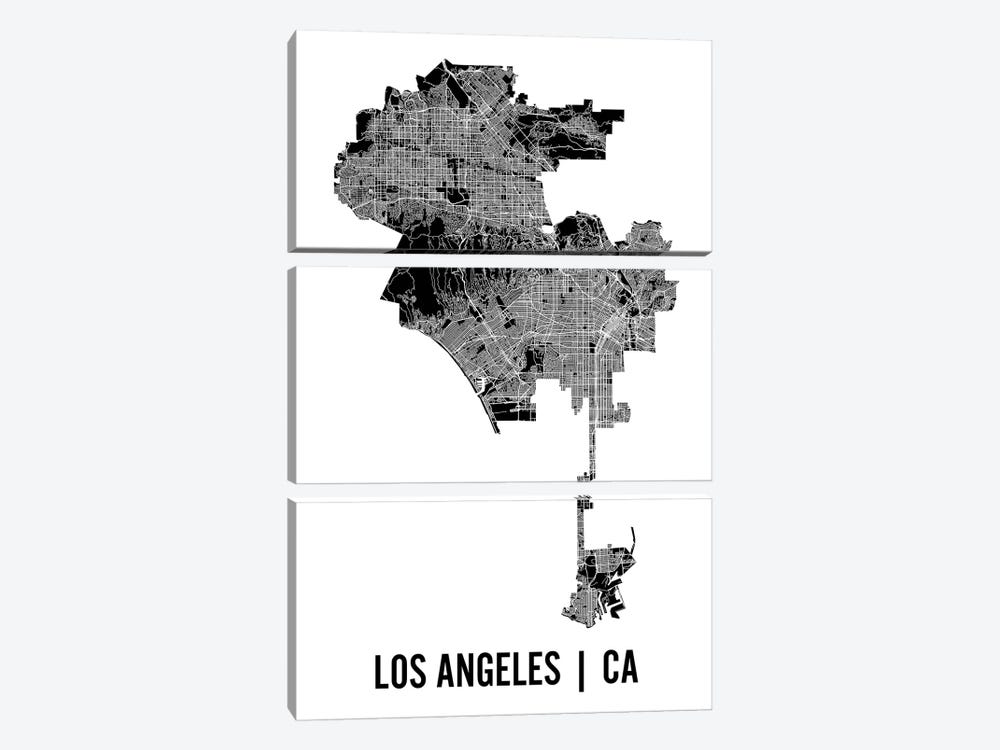 Los Angeles Map by Mr. City Printing 3-piece Canvas Artwork