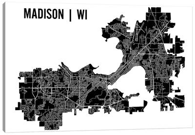 Madison Map Canvas Art Print - Wisconsin Art