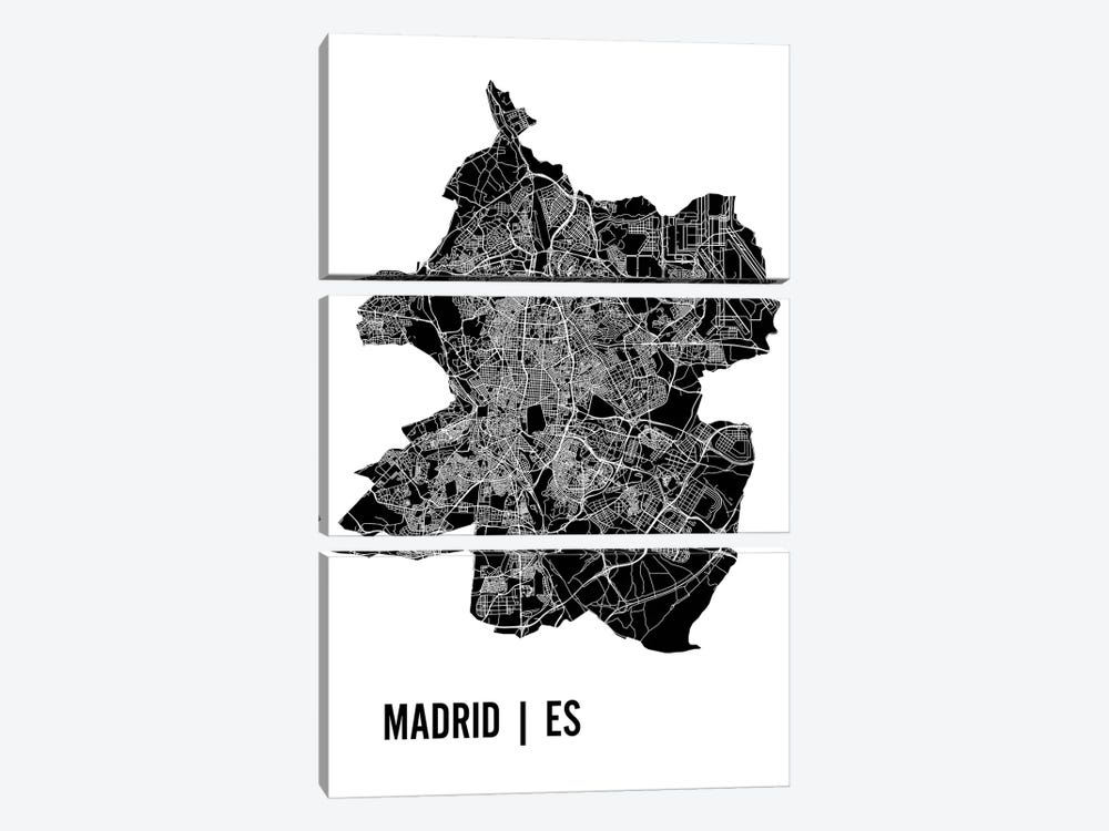 Madrid Map by Mr. City Printing 3-piece Canvas Art