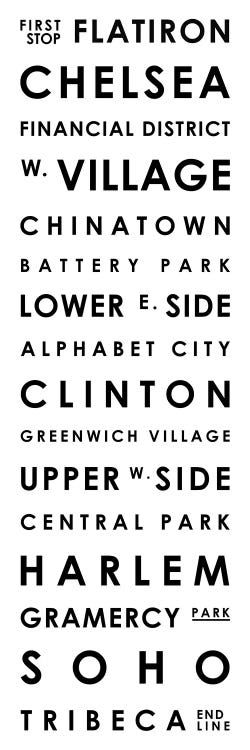 Manhattan Typographical Neighborhoods