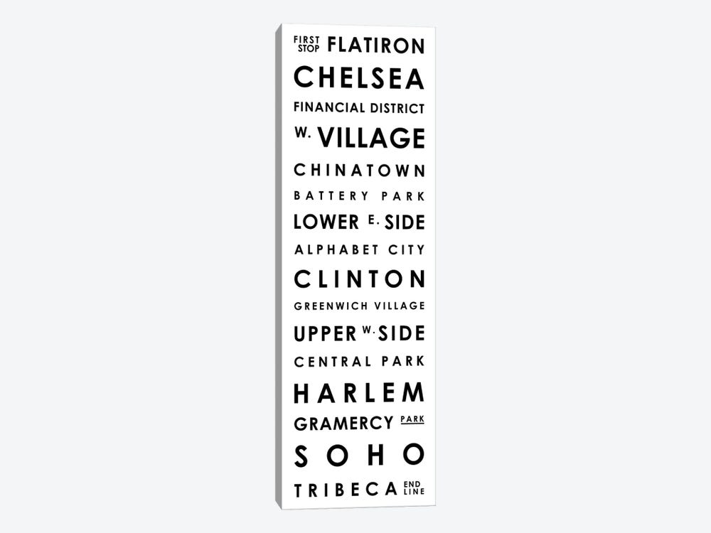 Manhattan Typographical Neighborhoods by Mr. City Printing 1-piece Canvas Wall Art