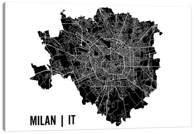 Milan Map Canvas Art Print - Milan Art