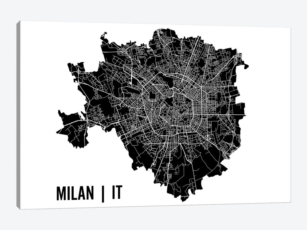 Milan Map by Mr. City Printing 1-piece Canvas Art