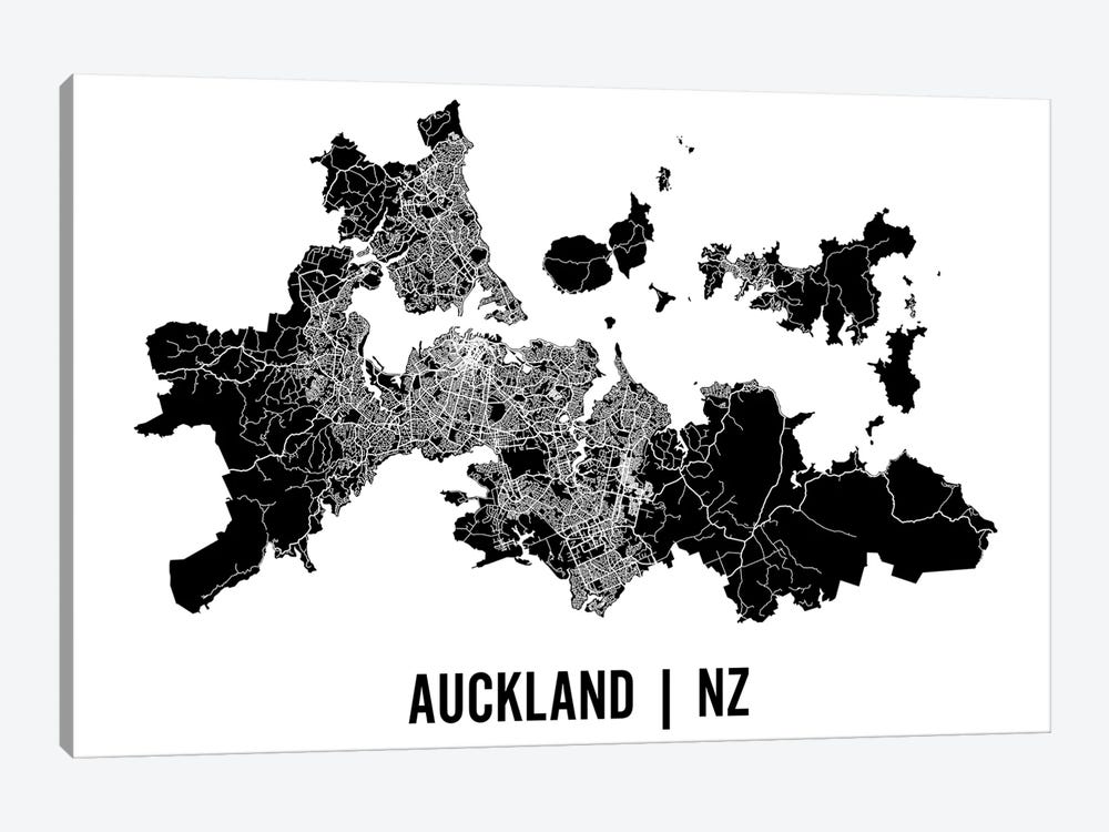 Auckland Map by Mr. City Printing 1-piece Canvas Art Print