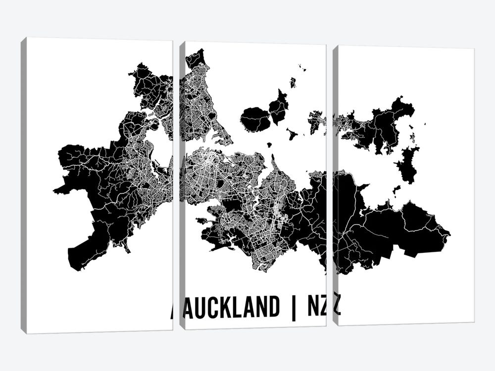 Auckland Map by Mr. City Printing 3-piece Canvas Art Print