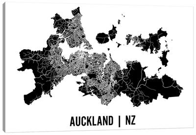 Auckland Map Canvas Art Print - New Zealand Art