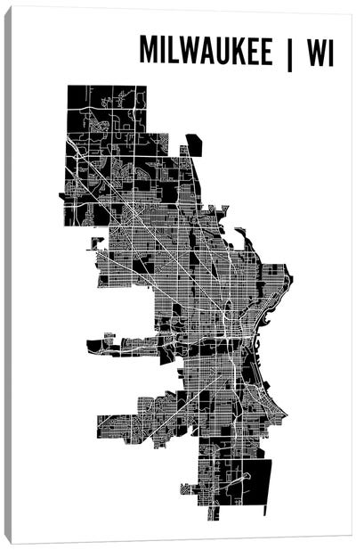Milwaukee Map Canvas Art Print - Industrial Office