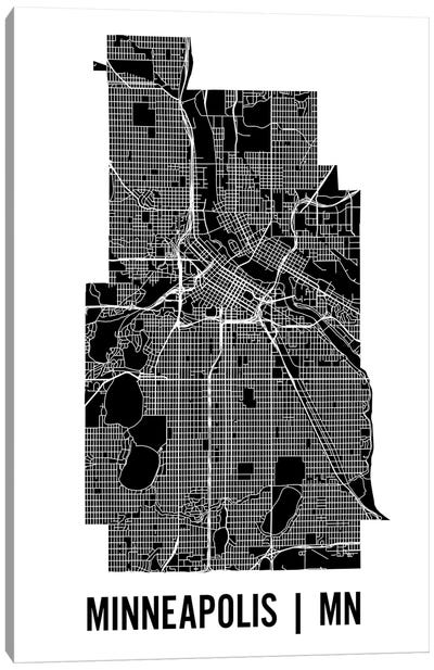 Minneapolis Map Canvas Art Print - Minnesota Art