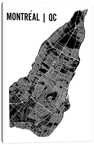 Montreal Map Canvas Art Print - Mr. City Printing