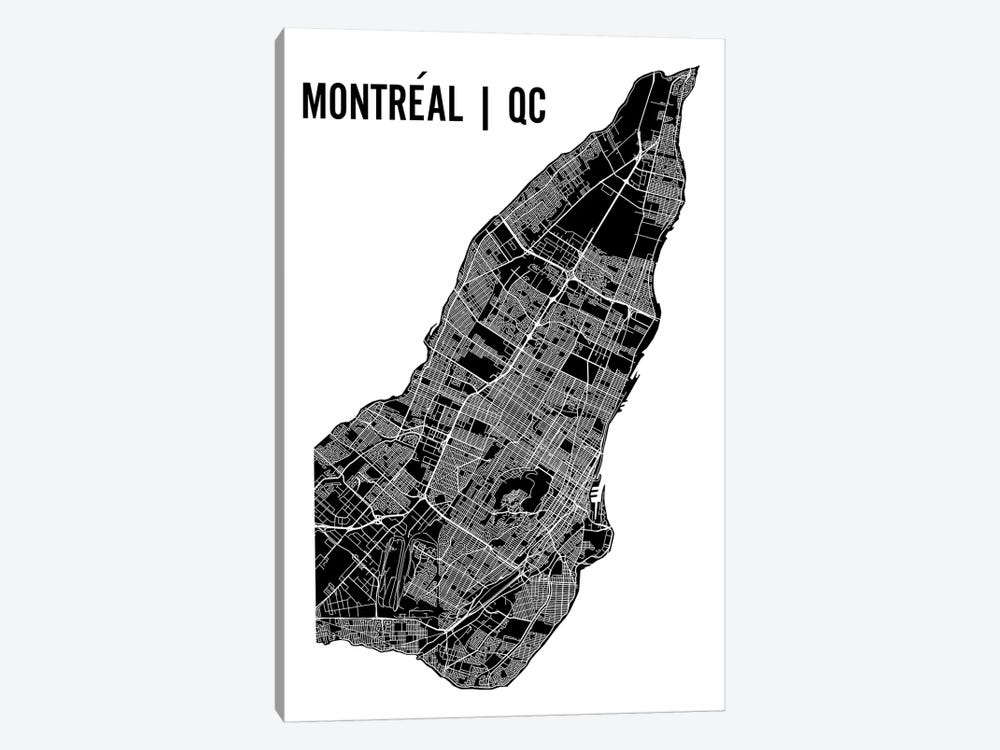 Montreal Map by Mr. City Printing 1-piece Canvas Wall Art