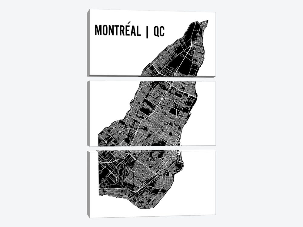 Montreal Map by Mr. City Printing 3-piece Canvas Art