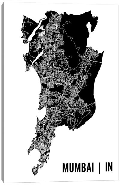 Mumbai Map Canvas Art Print - Mumbai