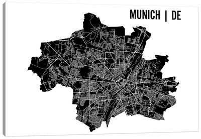 Munich Map Canvas Art Print - Mr. City Printing