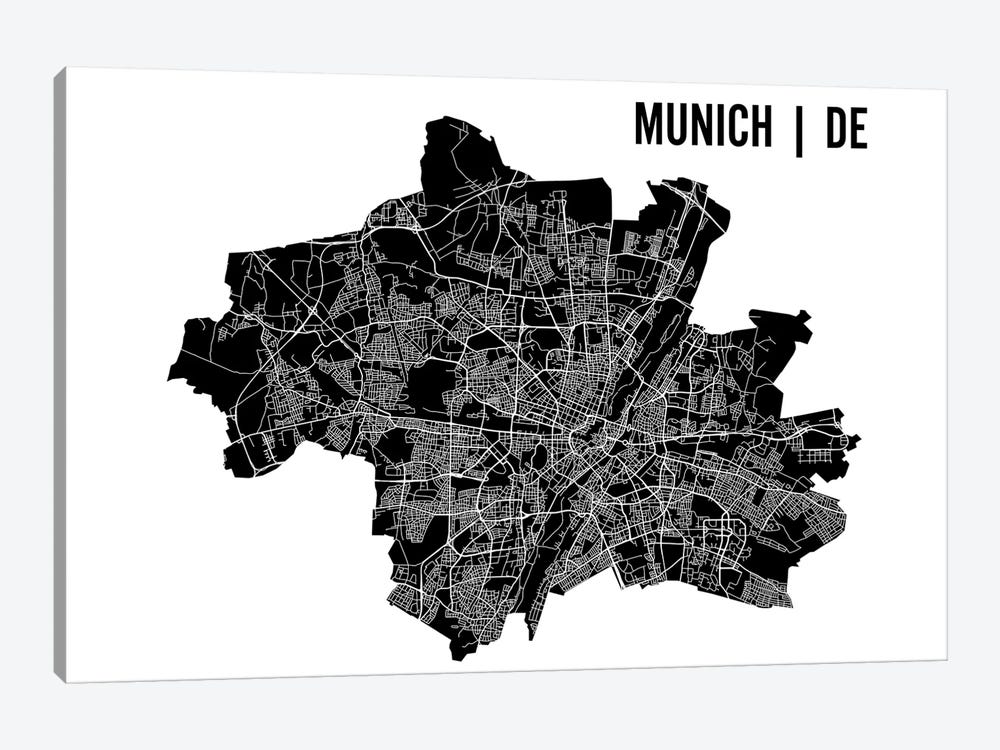 Munich Map by Mr. City Printing 1-piece Canvas Art