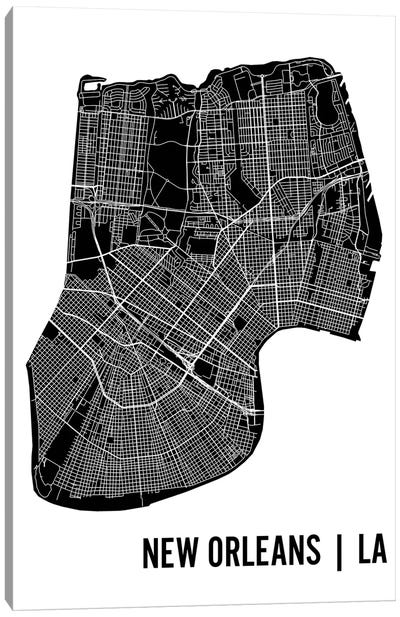 New Orleans Map Canvas Art Print - Mr. City Printing