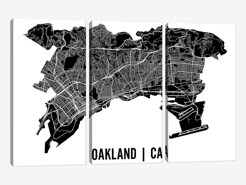 Oakland Map by Mr. City Printing 3-piece Canvas Artwork