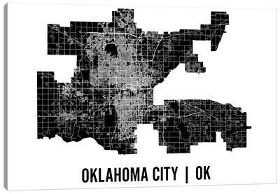 Oklahoma City Map Canvas Art Print - Urban Living Room Art