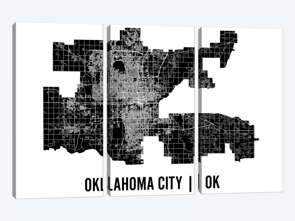 Oklahoma City Map by Mr. City Printing 3-piece Art Print