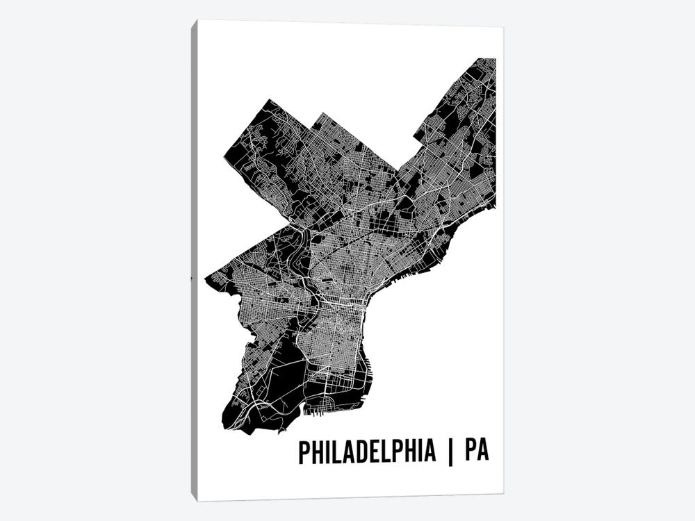Philadelphia Map by Mr. City Printing 1-piece Art Print