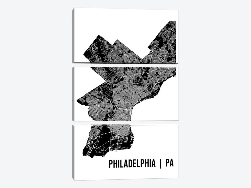 Philadelphia Map by Mr. City Printing 3-piece Art Print