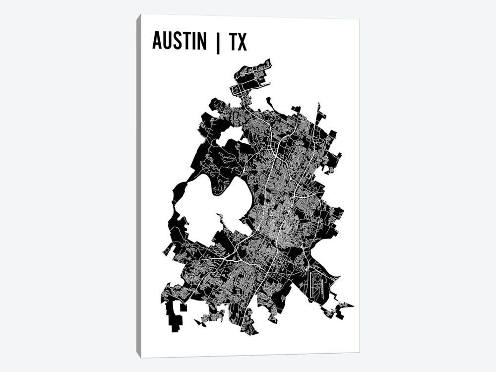 Austin Map by Mr. City Printing 1-piece Canvas Art