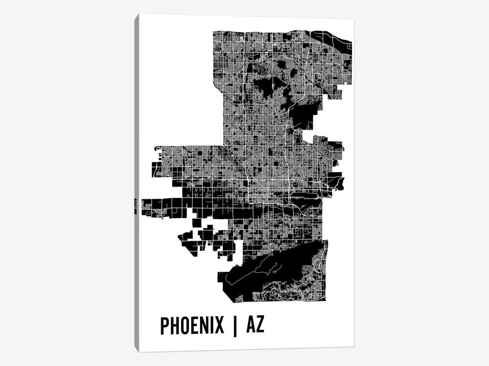 Phoenix Map by Mr. City Printing 1-piece Canvas Wall Art