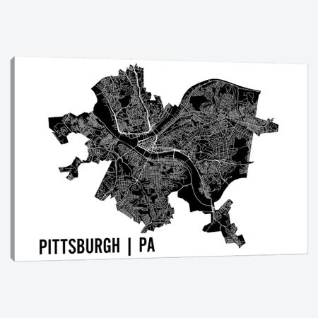Pittsburgh Map Canvas Print #MCP52} by Mr. City Printing Art Print