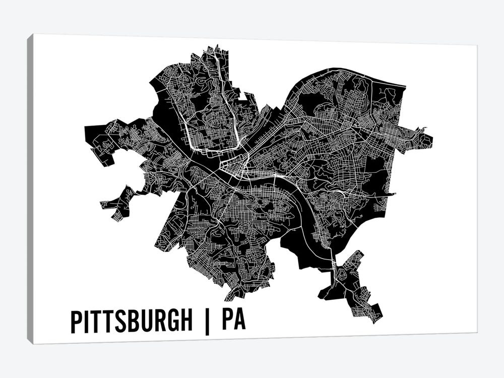 Pittsburgh Map by Mr. City Printing 1-piece Art Print