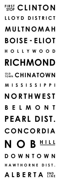 Portland Typographical Neighborhoods