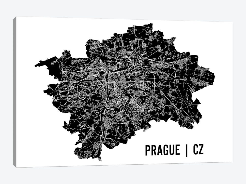 Prague Map by Mr. City Printing 1-piece Canvas Artwork