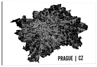 Prague Map Canvas Art Print - Czech Republic Art