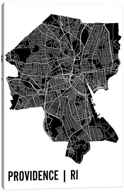 Providence Map Canvas Art Print - Mr. City Printing