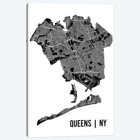 Queens Map Canvas Print #MCP57} by Mr. City Printing Canvas Artwork