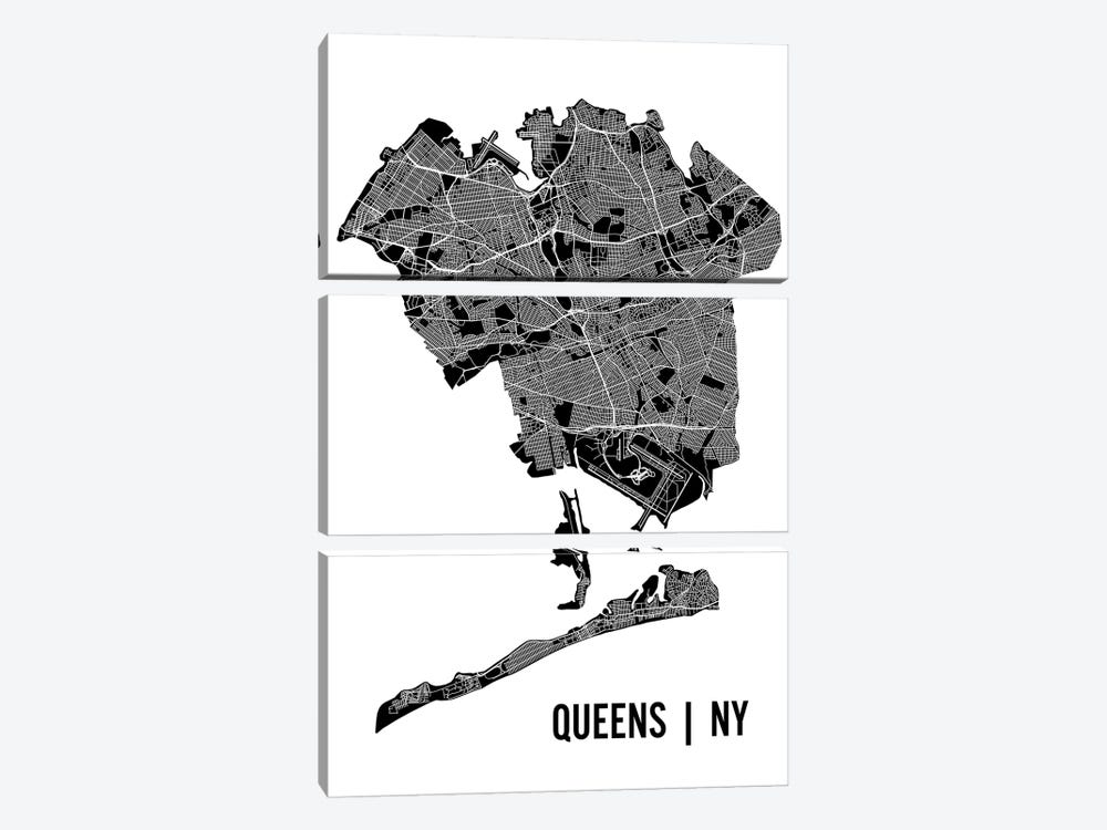 Queens Map by Mr. City Printing 3-piece Canvas Art