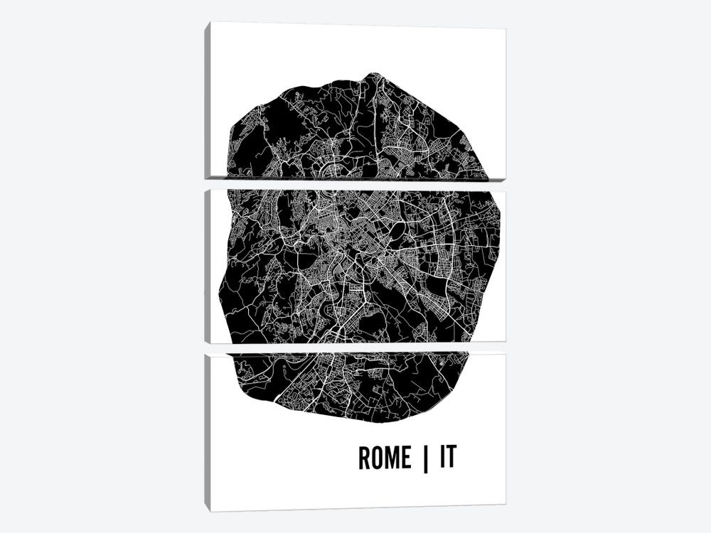 Rome Map by Mr. City Printing 3-piece Canvas Art Print