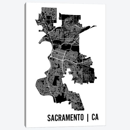 Sacramento Map Canvas Print #MCP59} by Mr. City Printing Canvas Print